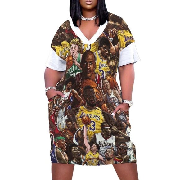 Curvy Boss Shops Dresses & Skirts - Women's Basketball Legends Jersey Shirt Dress